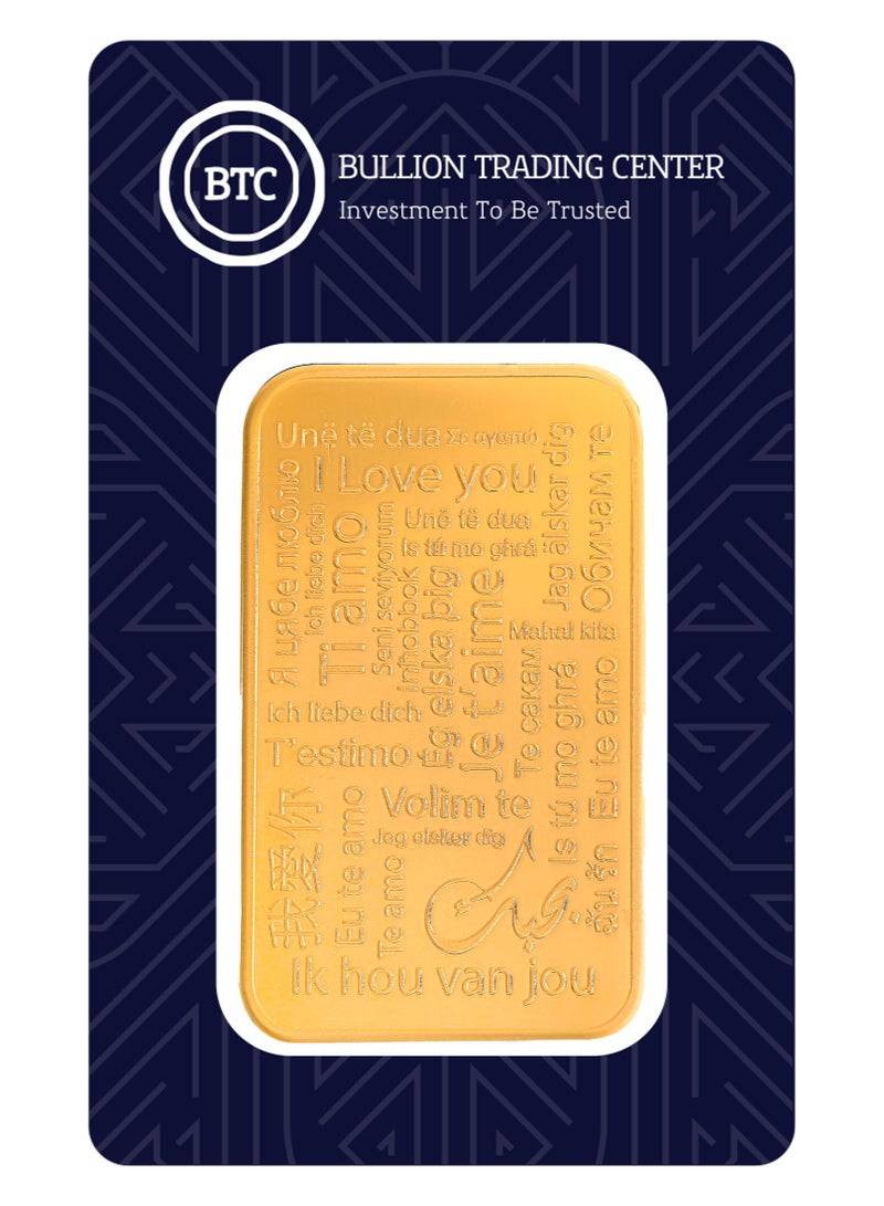 بي تي سي 1 جم سبيكة ذهب عيار 24 - بحبك - Image 1