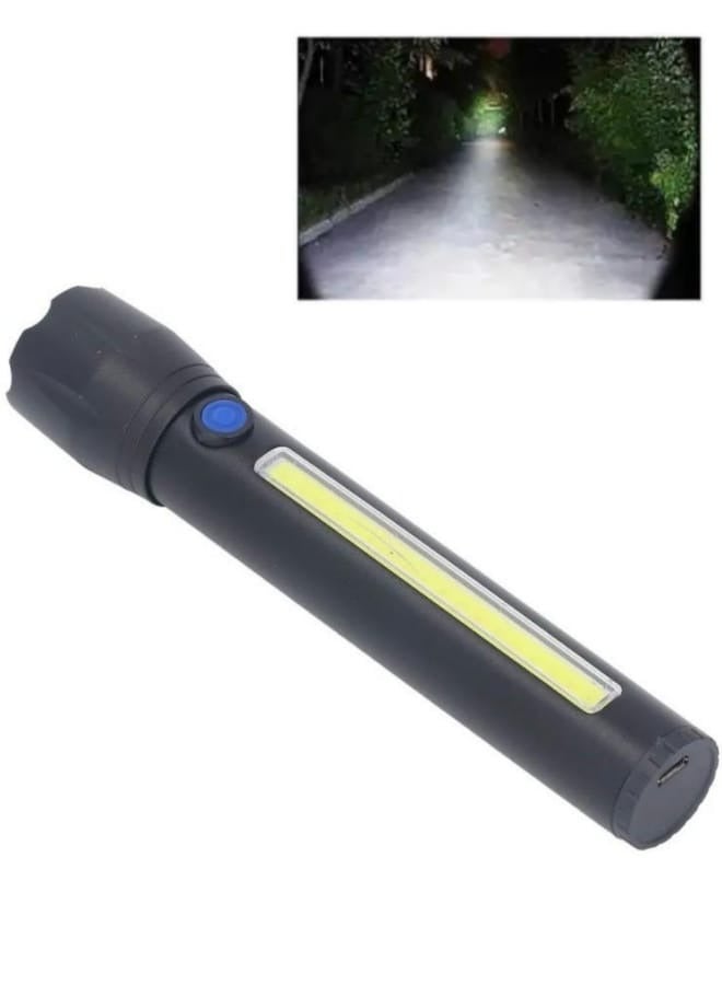 Rechargeable LED Flashlight with Side Light, Super Bright Battery Powered Flashlight - Image 1