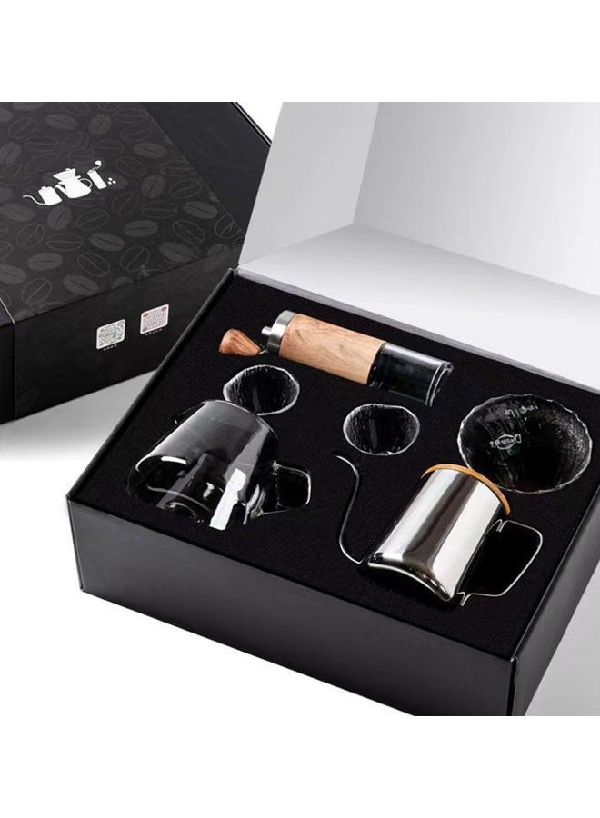 general Pour-over coffee set gift box coffee maker hand crank coffee set outdoor grinder - Image 3