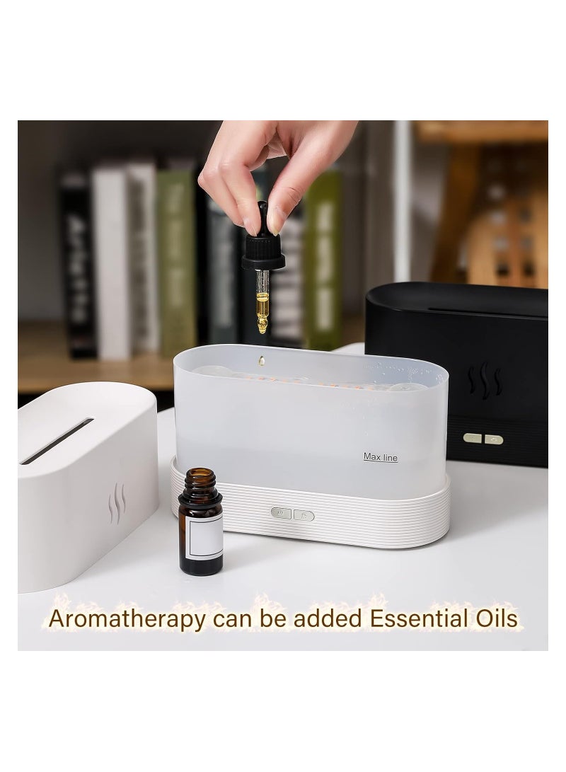 Essential Oil Diffuser, Flame Simulation Mist Humidifier, 180ml Aroma Diffuser, 2 Brightness Levels Night Light Auto Shut-Off (White)  - Image 5