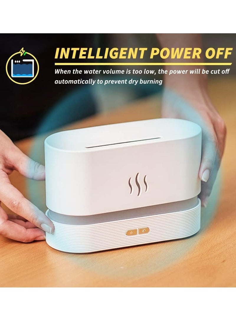 Essential Oil Diffuser, Flame Simulation Mist Humidifier, 180ml Aroma Diffuser, 2 Brightness Levels Night Light Auto Shut-Off (White)  - Image 4