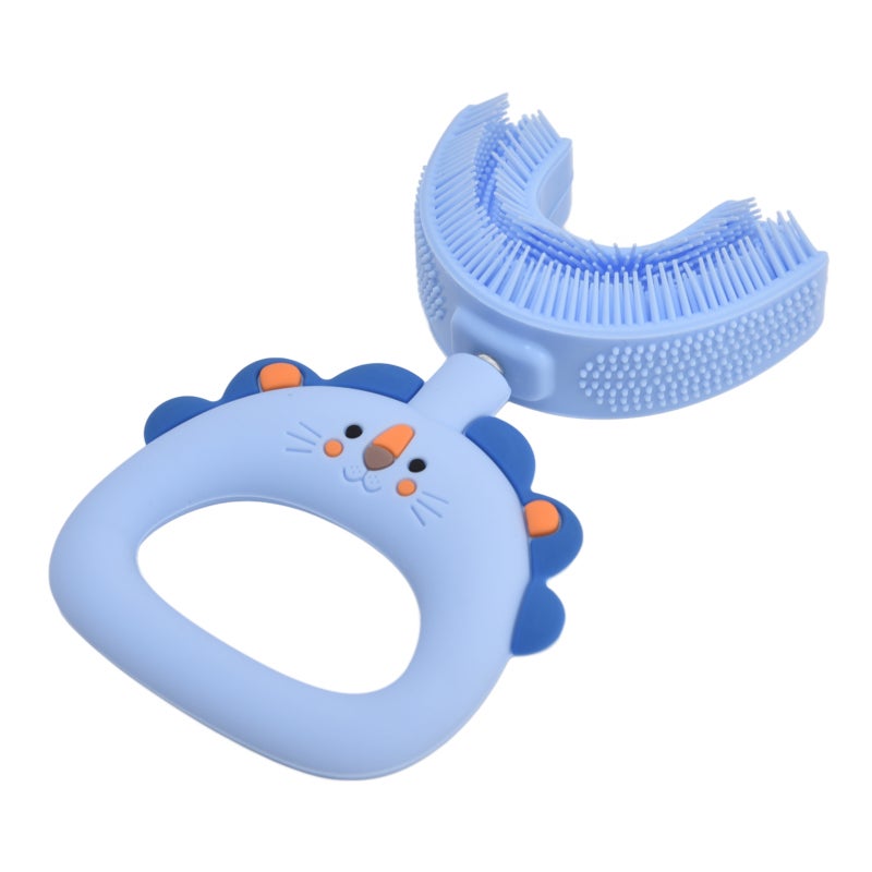 U Shaped Toothbrush For Kids - 360° Full Cleaning Multi Layer Bristles Food Grade Silicone - Safe Comfortable Grip Gentle Oral Care for 7 To 14 Year Olds With Sensitive Gums - Image 3