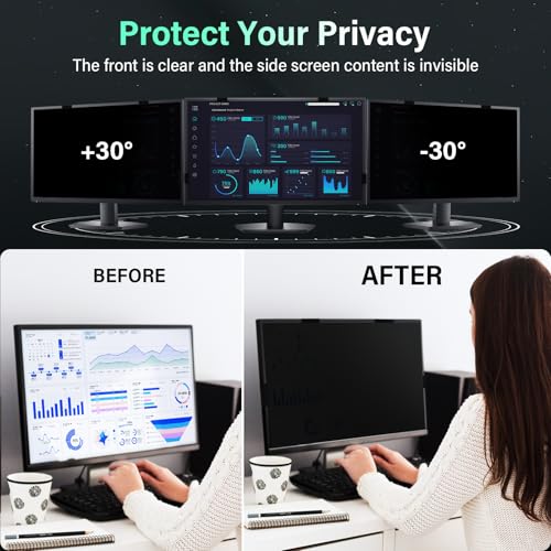 Mao Yeye [2 Pack] Magnetic 27 Inch Computer Privacy Screen for 16:9 Aspect Ratio Widescreen Monitor, Hanging Eye Protection Anti Glare Blue Light Computer Monitor Privacy Filter, Removable 27 in Protector Film - Image 5