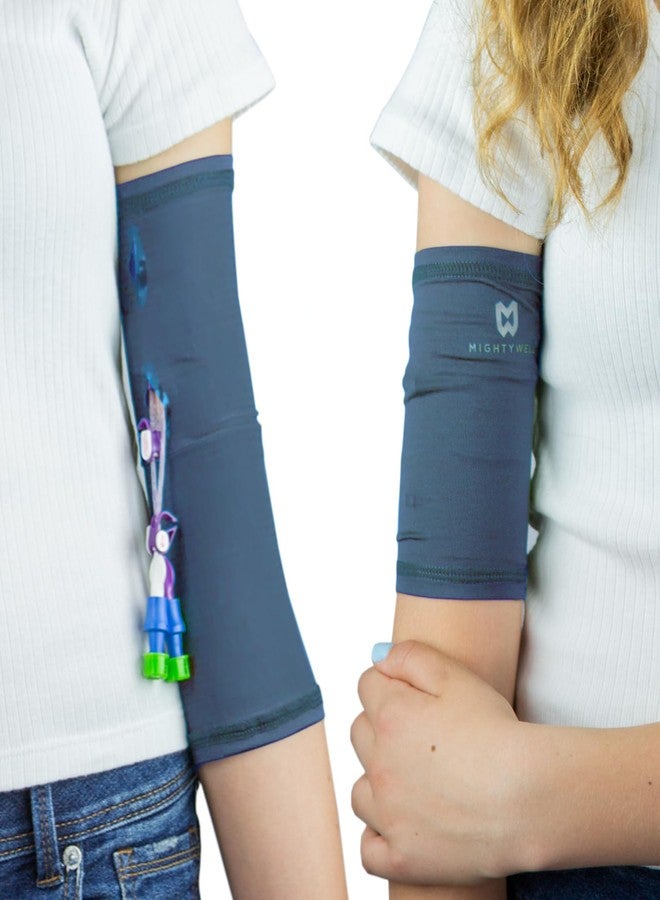 Mighty Well PICCPerfect PICC Line Cover: Soft Touch Double Layer PICC Line Arm Cover | Solid Slate, Large - Image 1
