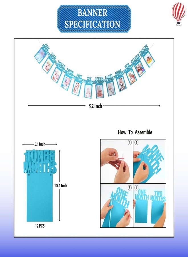 HK Balloons 59 Pcs 1St Happy Birthday Combo Set for Birthday Decoration With Silver Confetti , Birthday Party Supplies Blue-Themed Birthday Celebration. - Image 3