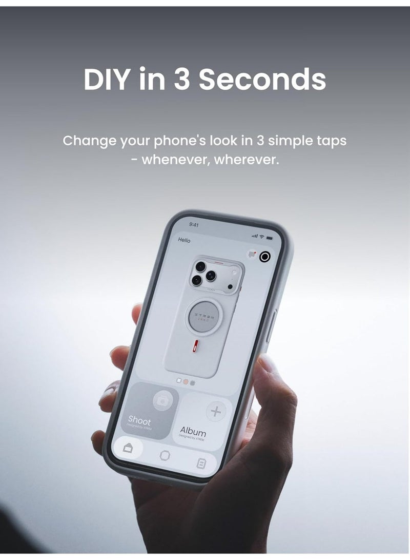 Xtrem iPhone 17 Pro Magnetic NFC E-Ink Display Case – MagSafe Compatible Customizable Screen Cover with Wireless Charging Support – Unique Smart Back Cover | Oeli Xtrem - Orange - Image 5