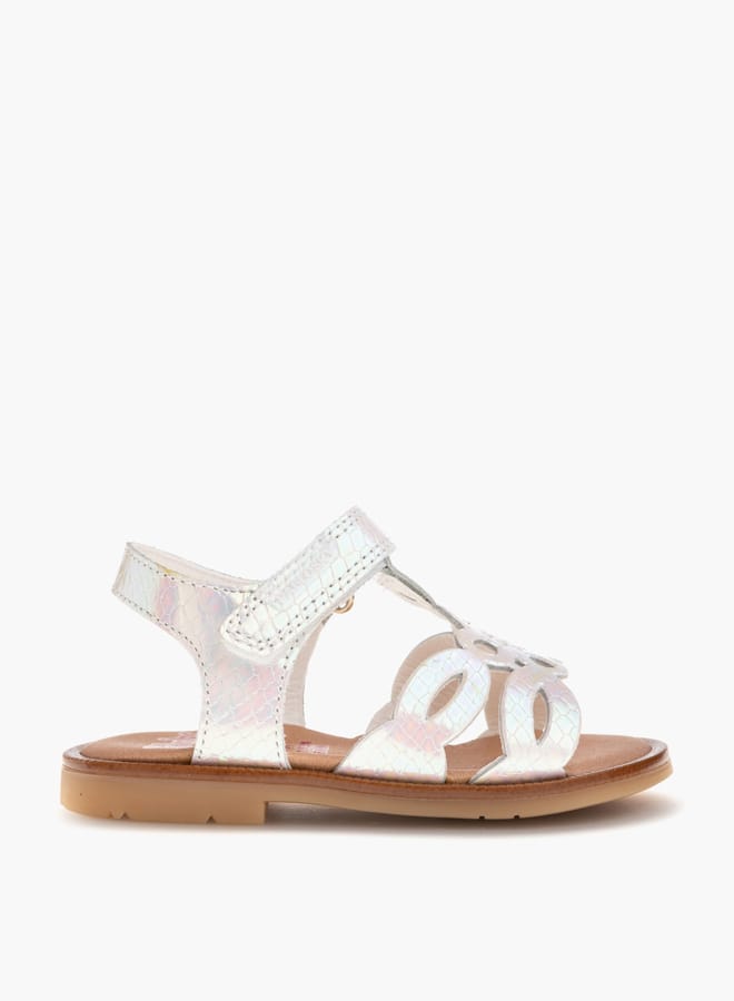 Pablosky Girls' Cutout Detail Strap Sandals with Hook and Loop Closure  - Image 2
