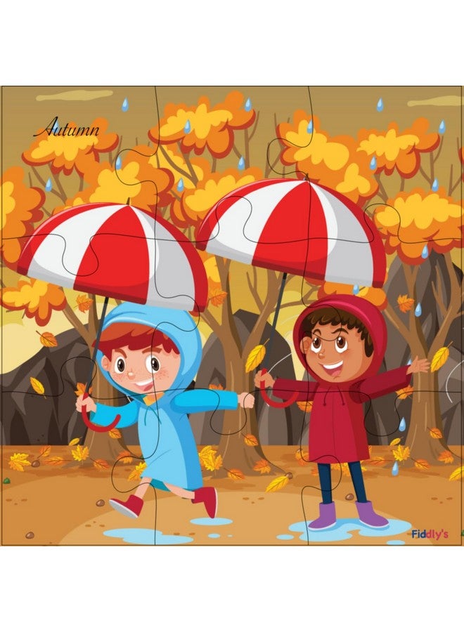 Fiddlys Wood Jigsaw Puzzles For Kids & Children -9 Pieces Age 3+ (Seasons Pack Of 4) - Image 4