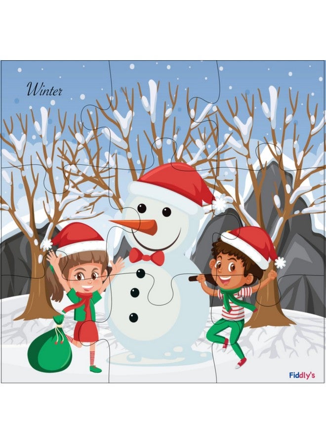 Fiddlys Wood Jigsaw Puzzles For Kids & Children -9 Pieces Age 3+ (Seasons Pack Of 4) - Image 5