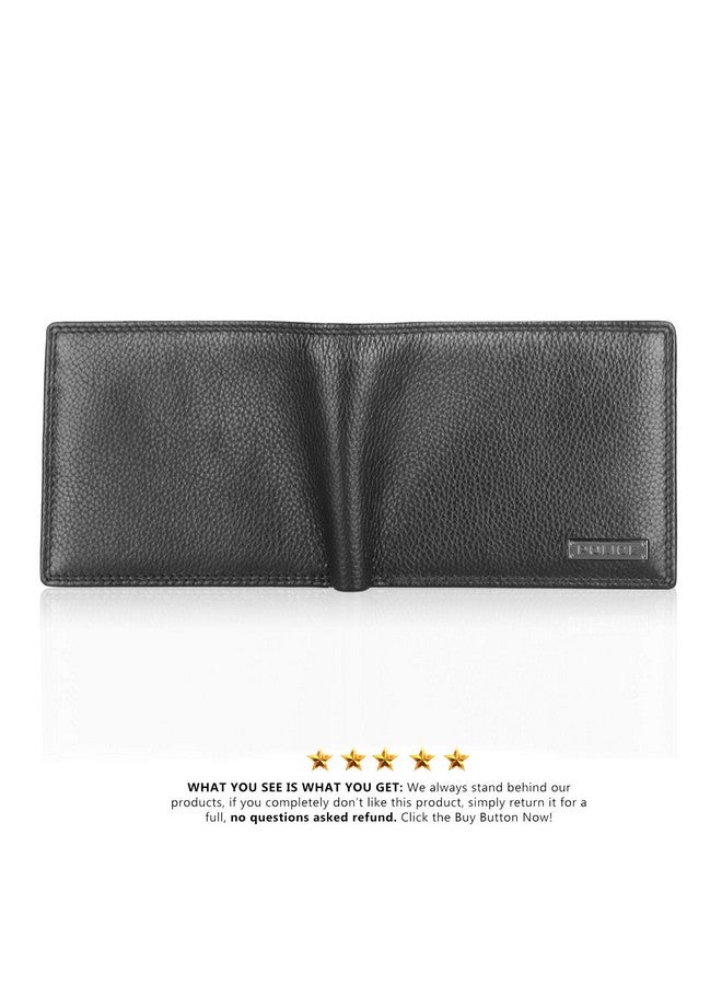 POLICE محفظة ماركة بوليس للرجال جلد أصلي | محفظة رفيعة أنيقة للرجال بيفولد جلد حقيقي مع 10 فتحات لحامل البطاقات - أسود - Image 4