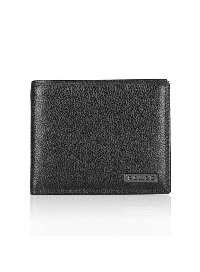 POLICE محفظة ماركة بوليس للرجال جلد أصلي | محفظة رفيعة أنيقة للرجال بيفولد جلد حقيقي مع 10 فتحات لحامل البطاقات - أسود - Image 1