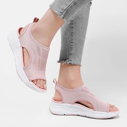 GoodValue Womens Comfortable Orthopedic Sandals Arch Support Ladies Walking Sport Athletic Sandals Open Toe Slip On Plantar Fasciitis Platform Dress Sandal 2 Inches Heel - Image 5