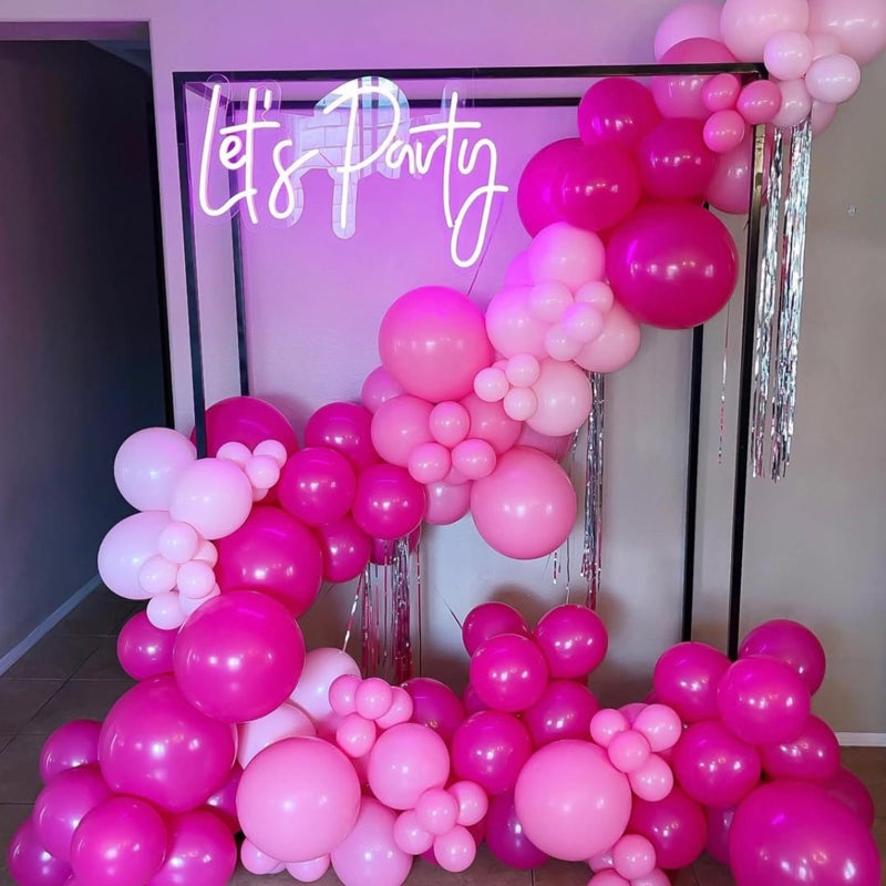 YMSZ Pink Balloon Garland Arch Kit, Hot Pink Balloons Metallic Balloon for Birthday,Princess, Wedding, Baby Shower, Valentine's Day Party Decorations - Image 4