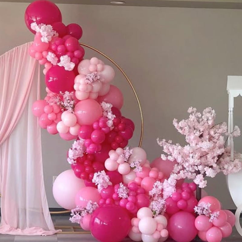 YMSZ Pink Balloon Garland Arch Kit, Hot Pink Balloons Metallic Balloon for Birthday,Princess, Wedding, Baby Shower, Valentine's Day Party Decorations - Image 5