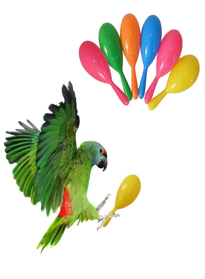 TTFdacai 6 Pcs Parrot Rattle Shaker Musical Sound Toy Funny Bell Toys Mini Sand Hammer Bird Parrot Toys for Chicken Bird Parrot Parakeet Cockatiel Budgies Love Birds (Random Color) - Image 1