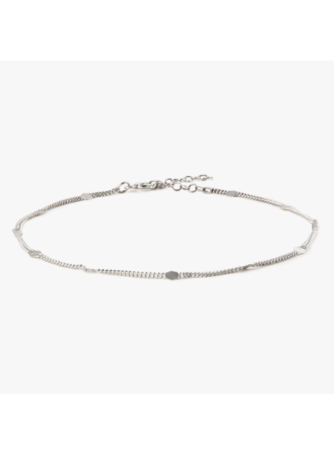 Minza “Luna Disc” Women’s Anklet, 925 Sterling Silver Sequin Chain Anklet, Adjustable Minimalist Anklet for Women, Jewelry for Casual & Special Occasion. - Image 1