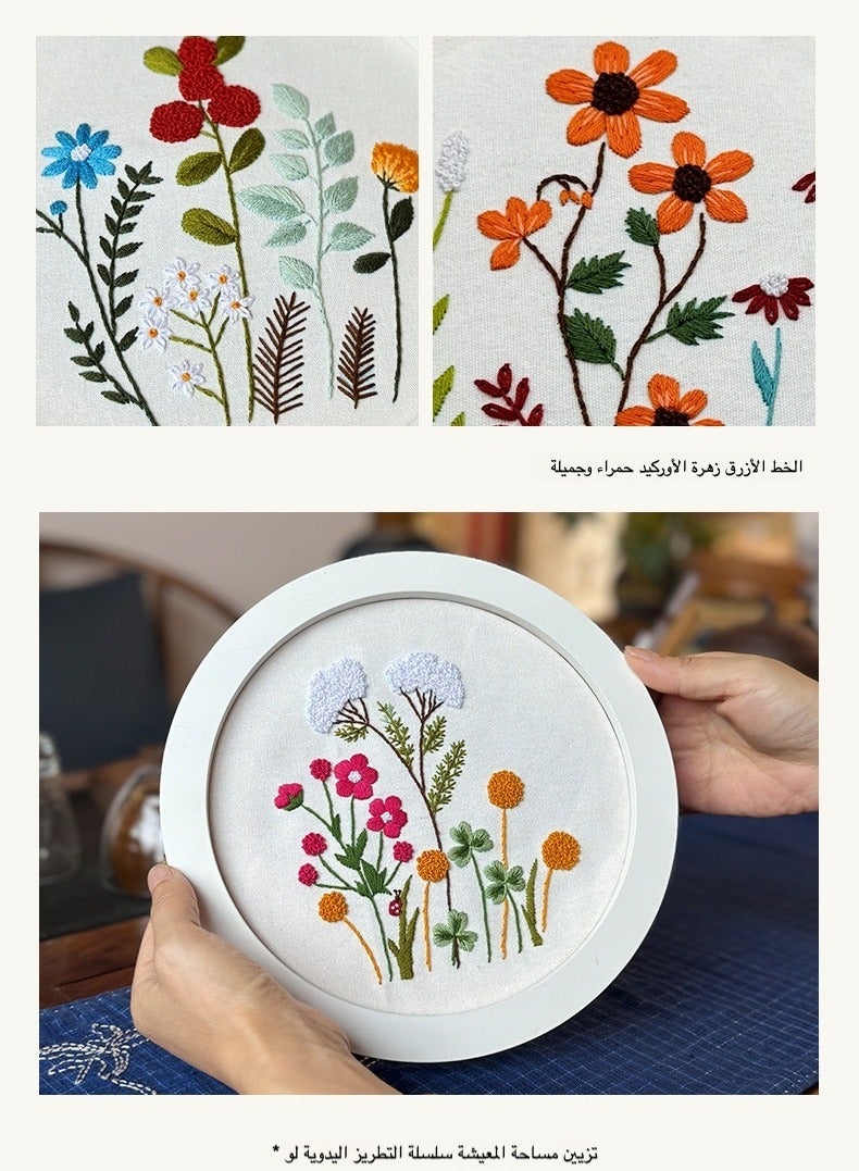Generic Beginner Embroidery Kit Set of 3 - Complete Starter Pack with Hoops, Threads & Patterns  - Image 3