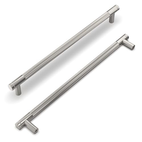 9BUILD 10 Pack Knurled Cabinet Pulls 9 Inch Brushed Satin Nickel Kitchen Cabinet Handles Cabinet Hardware Kitchen Handles for Cabinets Nickel Dresser Pulls T Bar Drawer Handle - Image 1