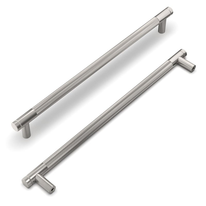 9BUILD 10 Pack Knurled Cabinet Pulls 9 Inch Brushed Satin Nickel Kitchen Cabinet Handles Cabinet Hardware Kitchen Handles for Cabinets Nickel Dresser Pulls T Bar Drawer Handle - Image 2