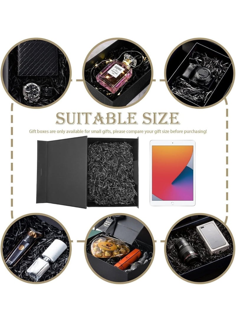 موش Luxury Magnetic Gift Box علبة هدايا فاخرة مغناطيسية، علبة هدايا كبيرة باللون الأسود مع شريط، علب هدايا قابلة للطي مع غطاء، مناسبة للمناسبات والاحتفالات وأعياد الميلاد والذكرى السنوية وغيرها - Image 3