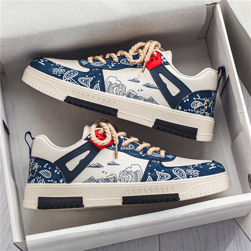 Men'S Shoes 2023 New Boys Cashew Flower Casual Flat Shoes Fleece-Lined Sports Work Tide Shoes - Image 4