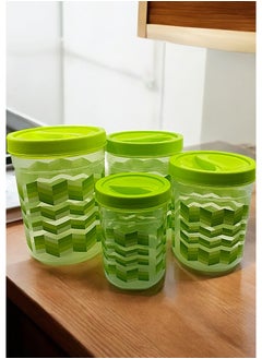 JAYPEE Silo Plastic Container Set of 4 pieces-500ml, 1000ml, 1500ml and 2000 ml-Green  - Image 1
