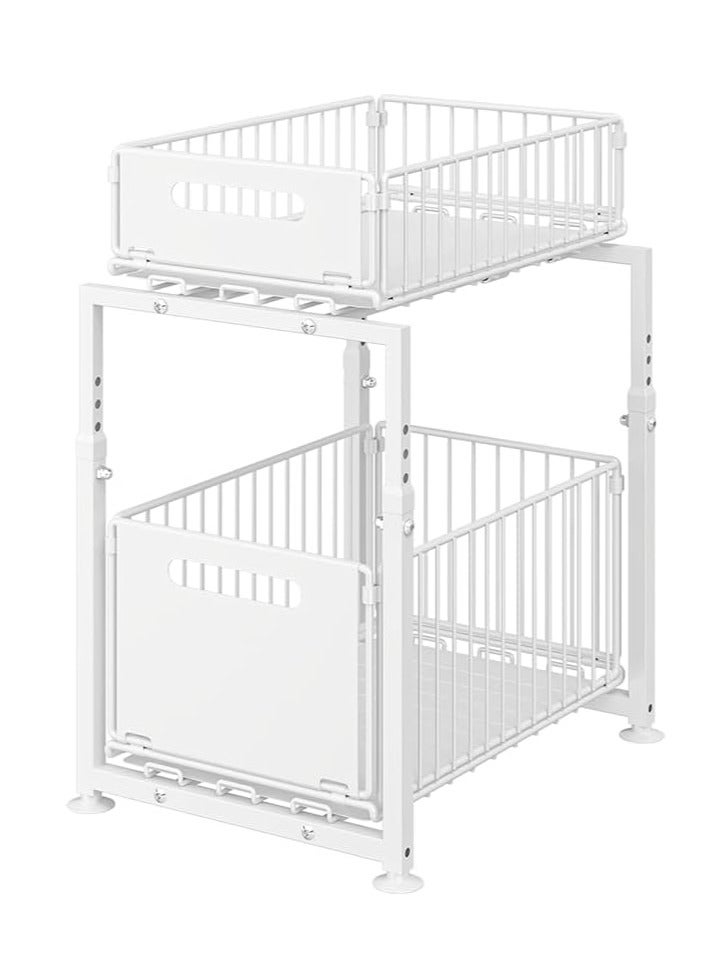 Arabest 2 Pack Pull Out Cabinet Organizer,Collapsible Closet Organizers and Storage Cabinets,Heavy Duty Slide Out Drawers for Kitchen Cabinets,Tier Multi-Purpose Bathroom Organizers and Storage(3.5"+7") - Image 2