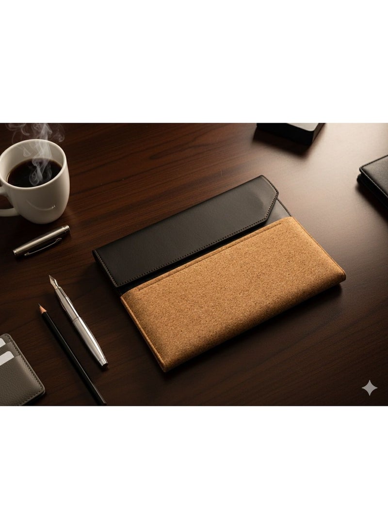 Executive Leather Notebook Folder – Professional A5 Organizer with Refillable Pages - Image 1