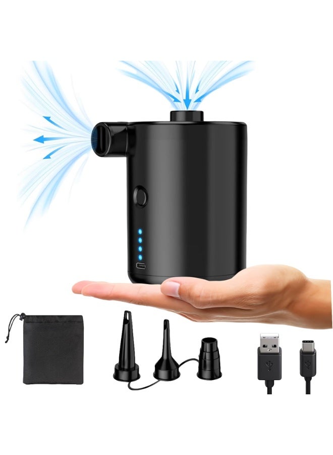 KOWVOWZ Electric Air Pump Inflatables Portable Air Bed Pump Rechargeable Air Mattress Pump 4000 mAh Inflatable Mattress Inflator with 3 Nozzles for Mattress Camping Pool Inflatable - Image 1