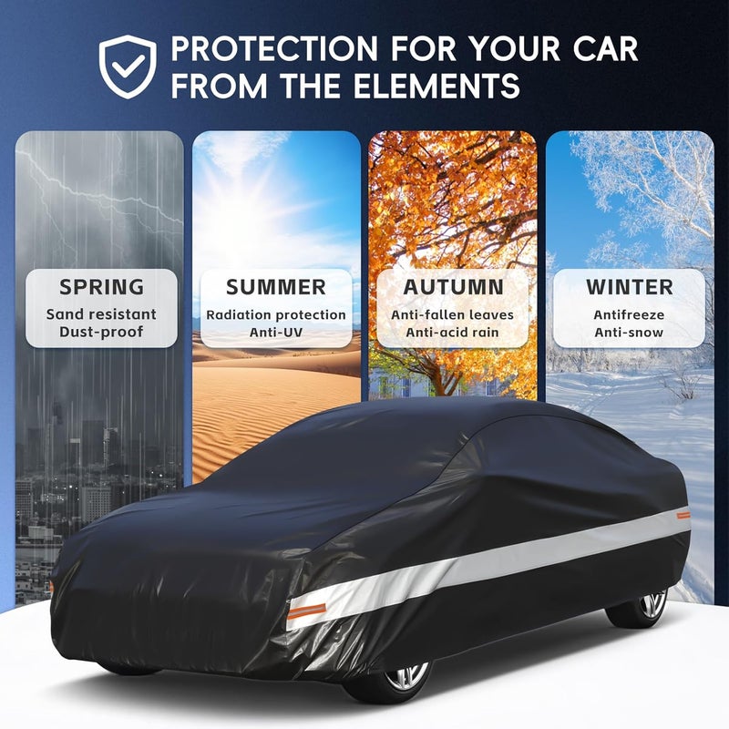 Holthly 10 Layers Car Cover for Dodge Challenger SRT Hellcat Demon - Waterproof All Weather Protection - Image 5