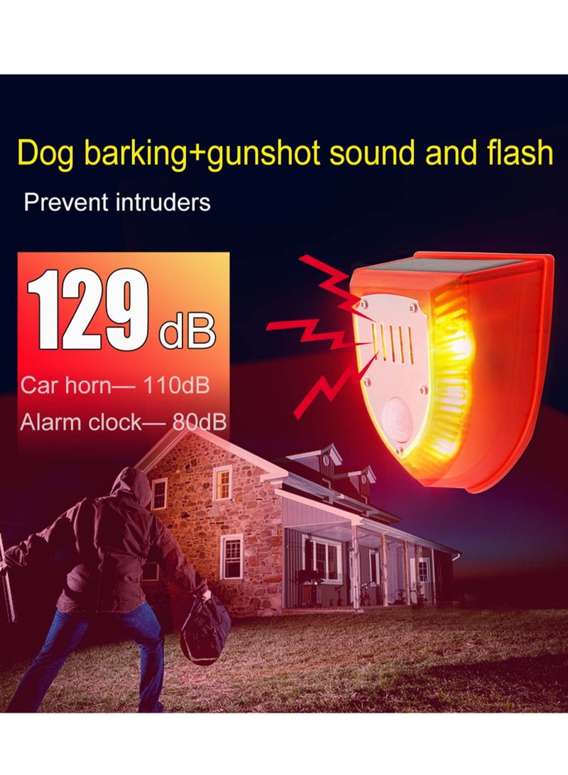 Solar Motion Sensor Security Alarm Lights - LED Strobe Warning System for Outdoor Use, Animal Deterrent Siren for Home, Farm, Barn, and Yard Safety - Image 3