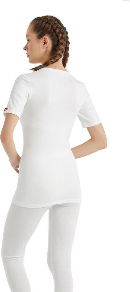 Blackspade V Neck Short Sleeve Unisex White Thermal Underwear C3T6N2O1  - Image 2