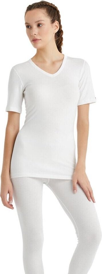 Blackspade V Neck Short Sleeve Unisex White Thermal Underwear C3T6N2O1  - Image 3