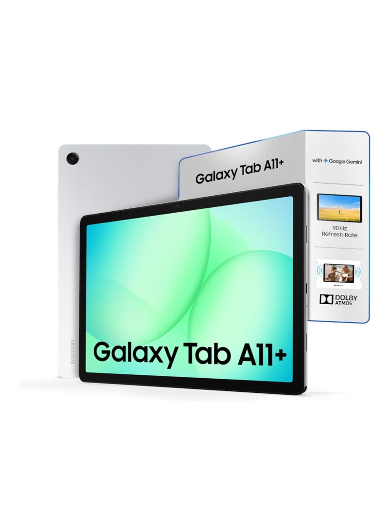 سامسونج Samsung Galaxy Tab A11+, 27.82 cm (11 inch) Display, 6 GB RAM, 128 GB Storage, 90Hz Refresh Rate, AI with Google Gemini, Dolby Atmos, Quad Speakers, Wi-Fi + 5G Tablet, Silver (sm-x236b) - Image 1