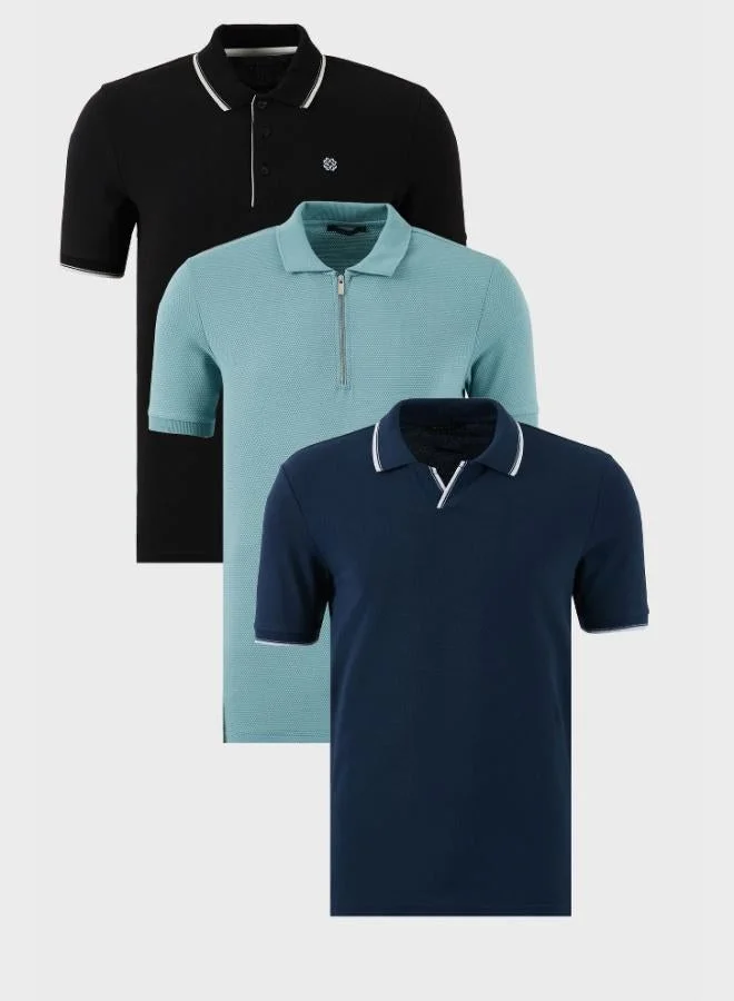 Buratti  Buratti Cotton Regular Fit 3-Pack Polo Collar T-Shirt Men's Polo Collar T-Shirt 59029641518S3 for Men | Best Price UAE