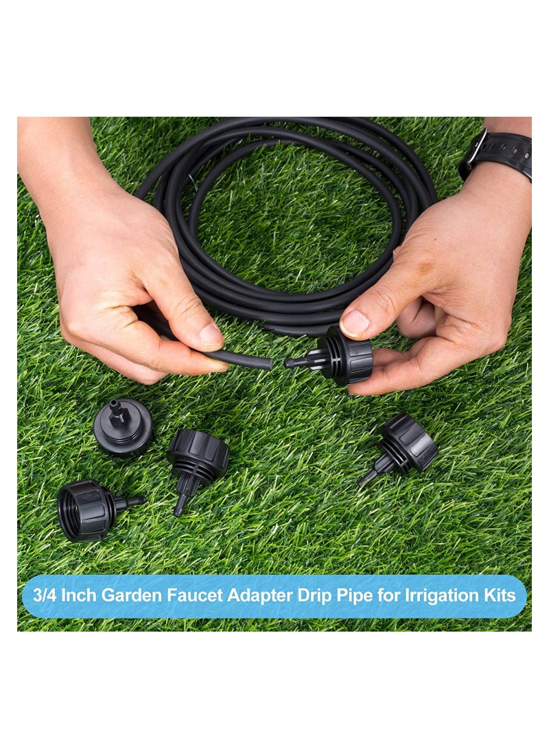 Excefore Drip Irrigation Hose Connectors,1/4 Inch Drip Irrigation Tubing x 3/4 FHT Swivel Garden Faucet Adapter, Convert 3/4" Garden Hose to 1/4" Drip Pipe for Irrigation Kits (20-Pack) - Image 3