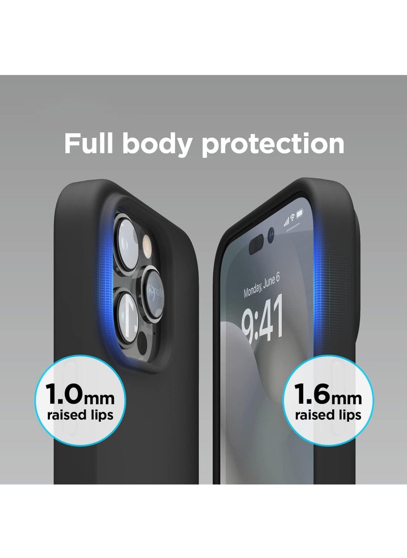 Rock Pow - Compatible with iPhone 15 Pro Case Liquid Silicone Case Full Body Protective Cover Shockproof Slim Phone Case Anti-Scratch Soft Microfiber Lining 6.1 inch - Image 1