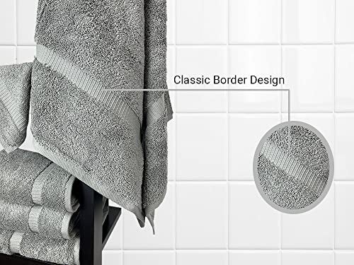 Towel Bazaar Premium Cotton Super Soft and Absorbent Turkish Towels (4-Piece Bath Towels, Gray) - Image 4