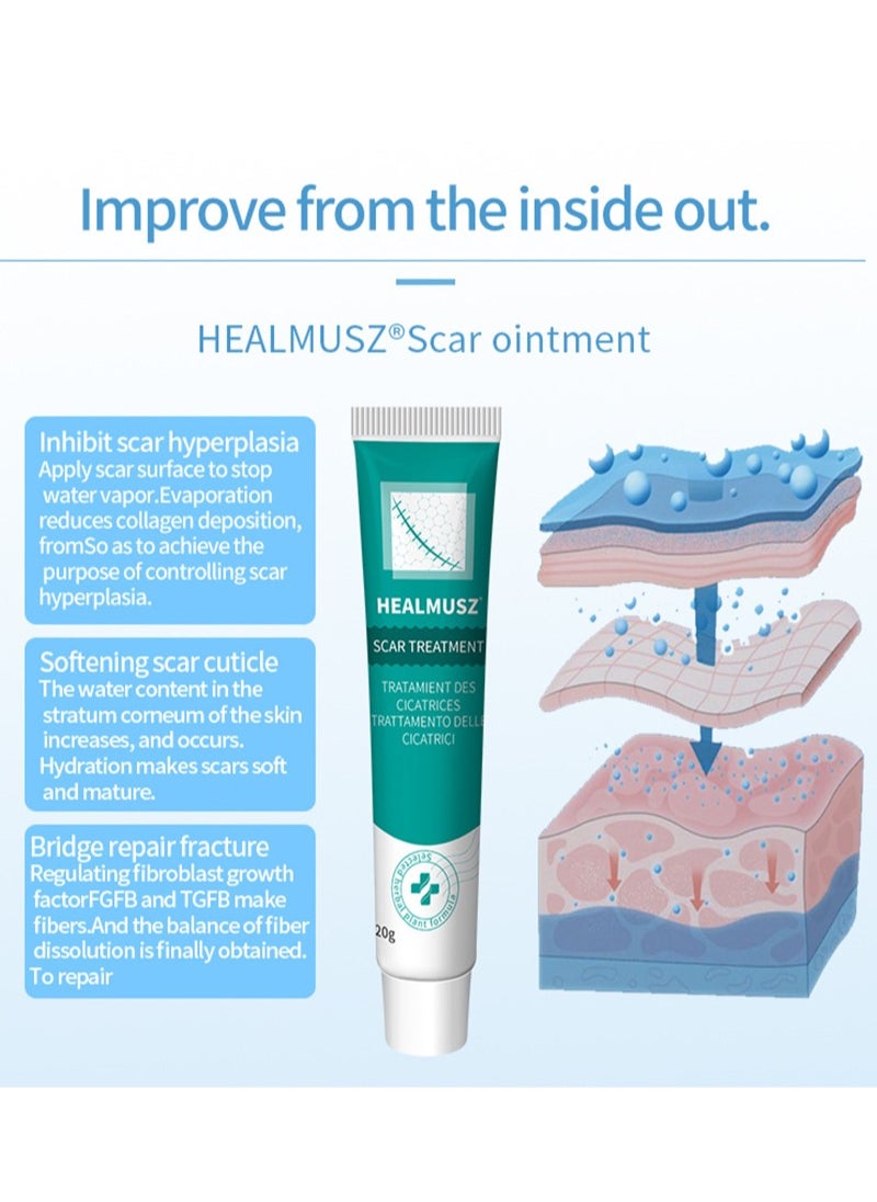 HEALMUSZ - Scar Treatment,Scar Cream,Lump Removal, Effective Scar Removal Cream for Acne Scars, Burn Scars, C-Section Scars, Stretch Marks and Surgical Scars - Image 1
