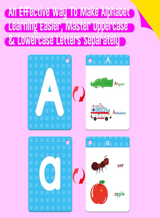سبرايت جرو بطاقات تعليمية للأبجدية، 52 بطاقة بأحرف صغيرة وكبيرة، بطاقات تعليمية لأصوات الحروف بحجم كبير، تعلم التعرف على الحروف للأطفال، والأطفال الصغار، والفصول الدراسية، ومرحلة ما قبل المدرسة، ورياض الأطفال - Image 4