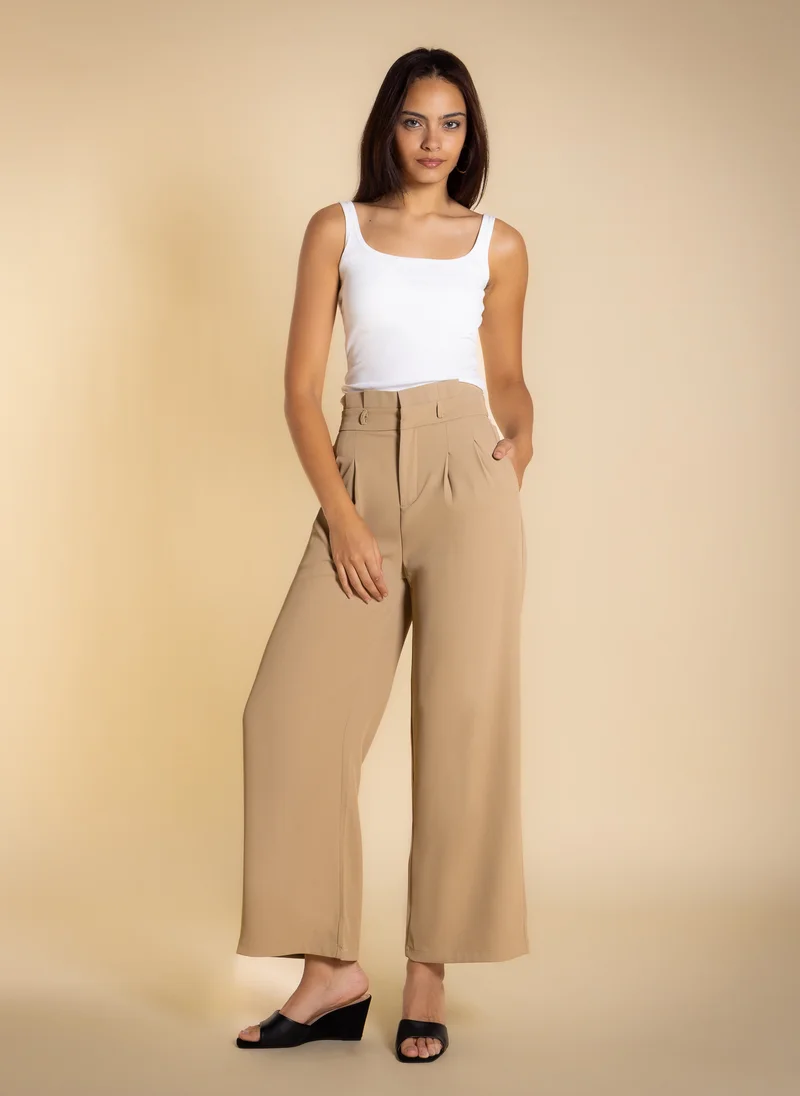 SHAPES HIGH-WAIST PLEATED TROUSERS