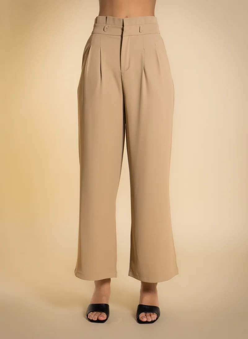 SHAPES HIGH-WAIST PLEATED TROUSERS