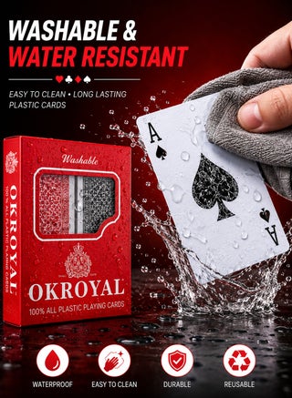 Premium 100% Plastic Poker Playing Cards Twin Pack – 108 Cards Total (2 Decks of 54) – Waterproof, Washable, Tear-Resistant PVC Casino-Grade Decks with Smooth Shuffle in Durable Metal Tin Case for Game Nights, Travel, Camping & Outdoor Use - view 2