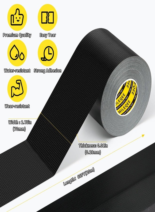 MILEQEE Cloth Duct Window Seal Strip Tape for Winter, 2.75in x 66FT, Weather Stripping Sealing Insulation Tape for Windows and Door, Easy Tear Sealer Draft Blocker Black - Image 2