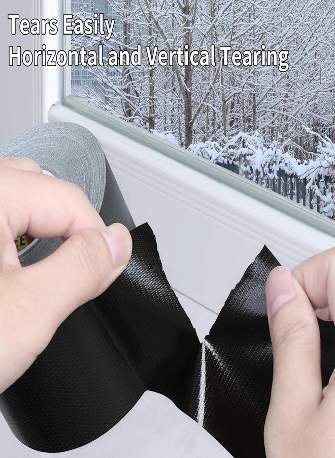 MILEQEE Cloth Duct Window Seal Strip Tape for Winter, 2.75in x 66FT, Weather Stripping Sealing Insulation Tape for Windows and Door, Easy Tear Sealer Draft Blocker Black - Image 3