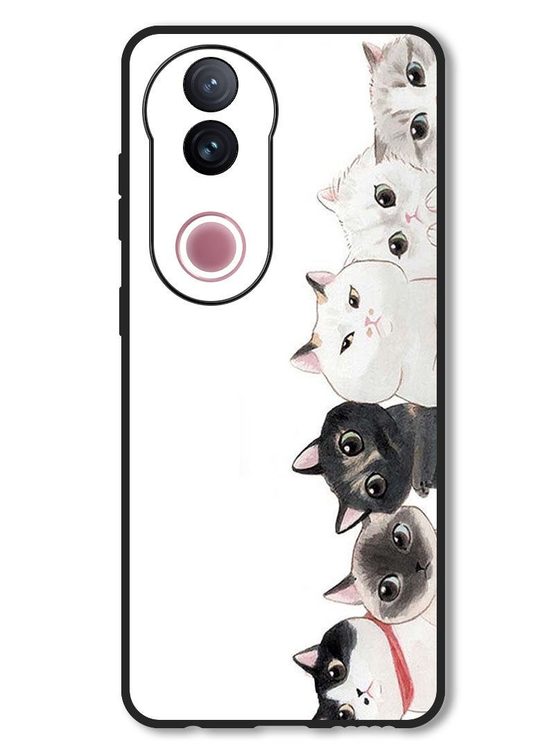 Theodor Case Compatible with Vivo V50 Protection Shockproof Bumper Cover Cute Cats - Image 1