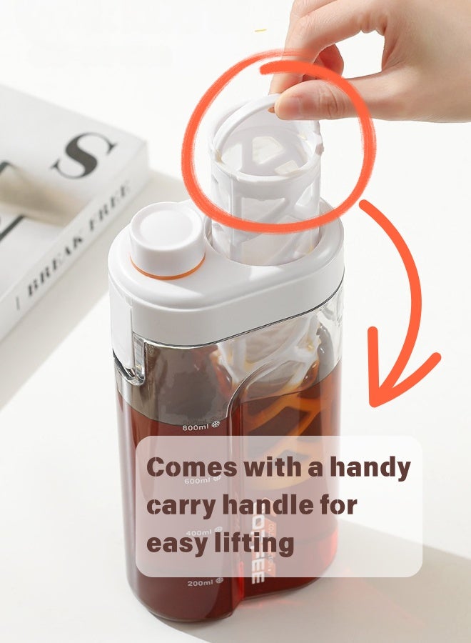 Cold Brew Coffee Maker with Removable Filter - 800ml BPA Free Pitcher for Iced Coffee & Tea, Refrigerator Safe Jug - Image 5