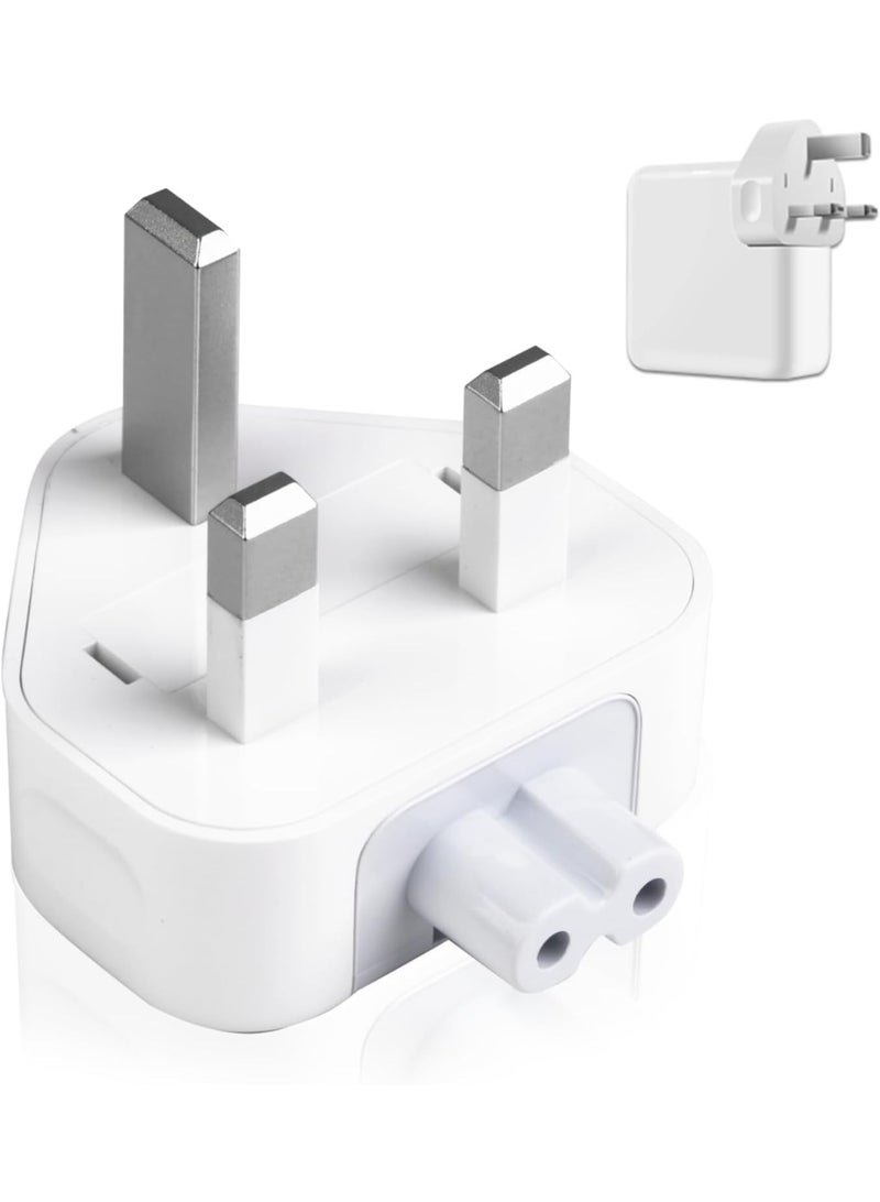 BEST ONE UK AC Adapter Wall Plug Replacement, 3 Pin Type G Duckhead Power Plug Compatible for MacBook USB-C Power Adapters, MagSafe & MagSafe 2 Chargers, Travel Wall Plug for 10W, 12W, 29W, 30W, 45W, 61W, 67W, 87W & 96W Adapters - Image 1