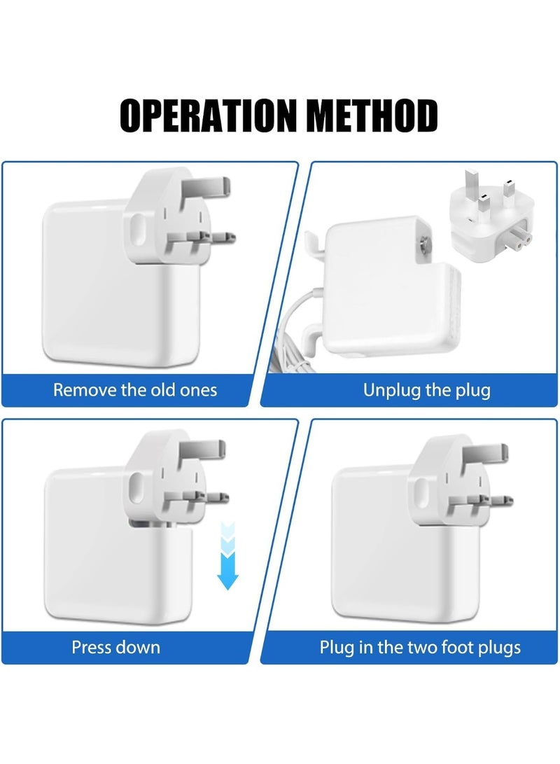 BEST ONE UK AC Adapter Wall Plug Replacement, 3 Pin Type G Duckhead Power Plug Compatible for MacBook USB-C Power Adapters, MagSafe & MagSafe 2 Chargers, Travel Wall Plug for 10W, 12W, 29W, 30W, 45W, 61W, 67W, 87W & 96W Adapters - Image 4