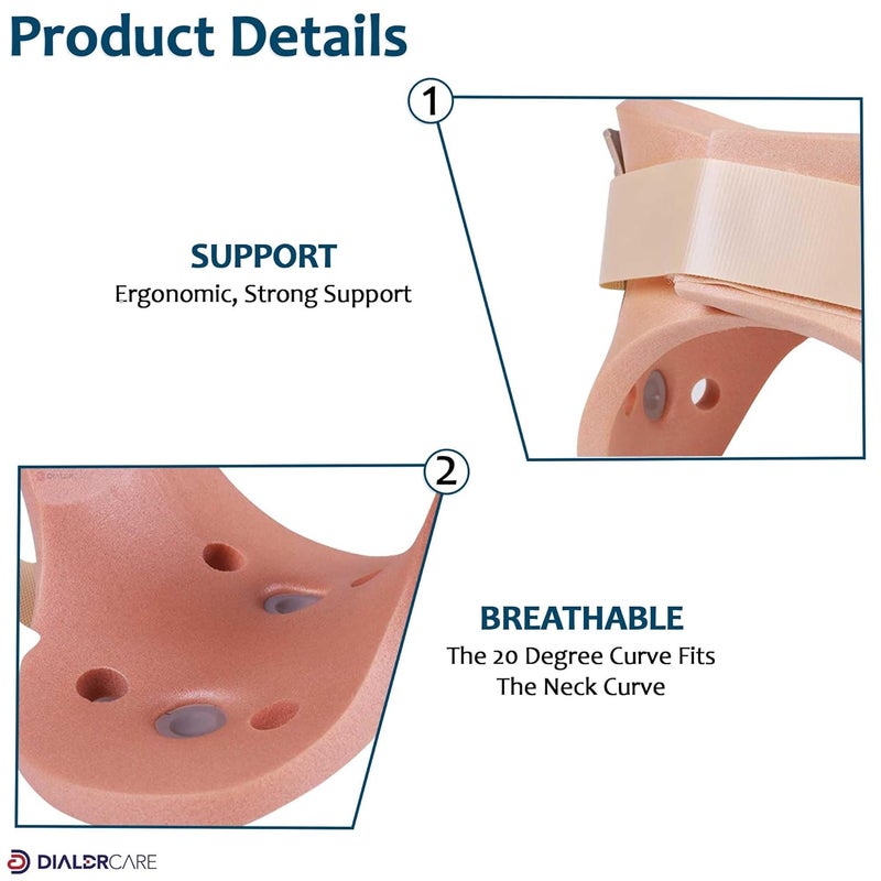 DIALDRCARE دعامة عنق من رغوة ناعمة لدعم قوي للأطفال لتمزقات العضلات، مقاس واحد - Image 3